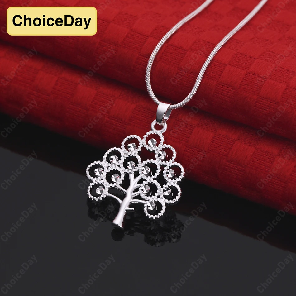 

ChoiceDay Fashion 925 Sterling Silver Delicate Tree Pendant Necklace Women's Accessories Gift Jewelry Wedding Party
