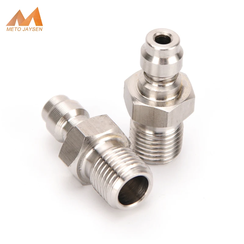 Quick Coupler M10x1 Male Plug 8MM Filling Head Stainless Steel Air Refilling Adapter Fittings without one way foster 2pcs/set