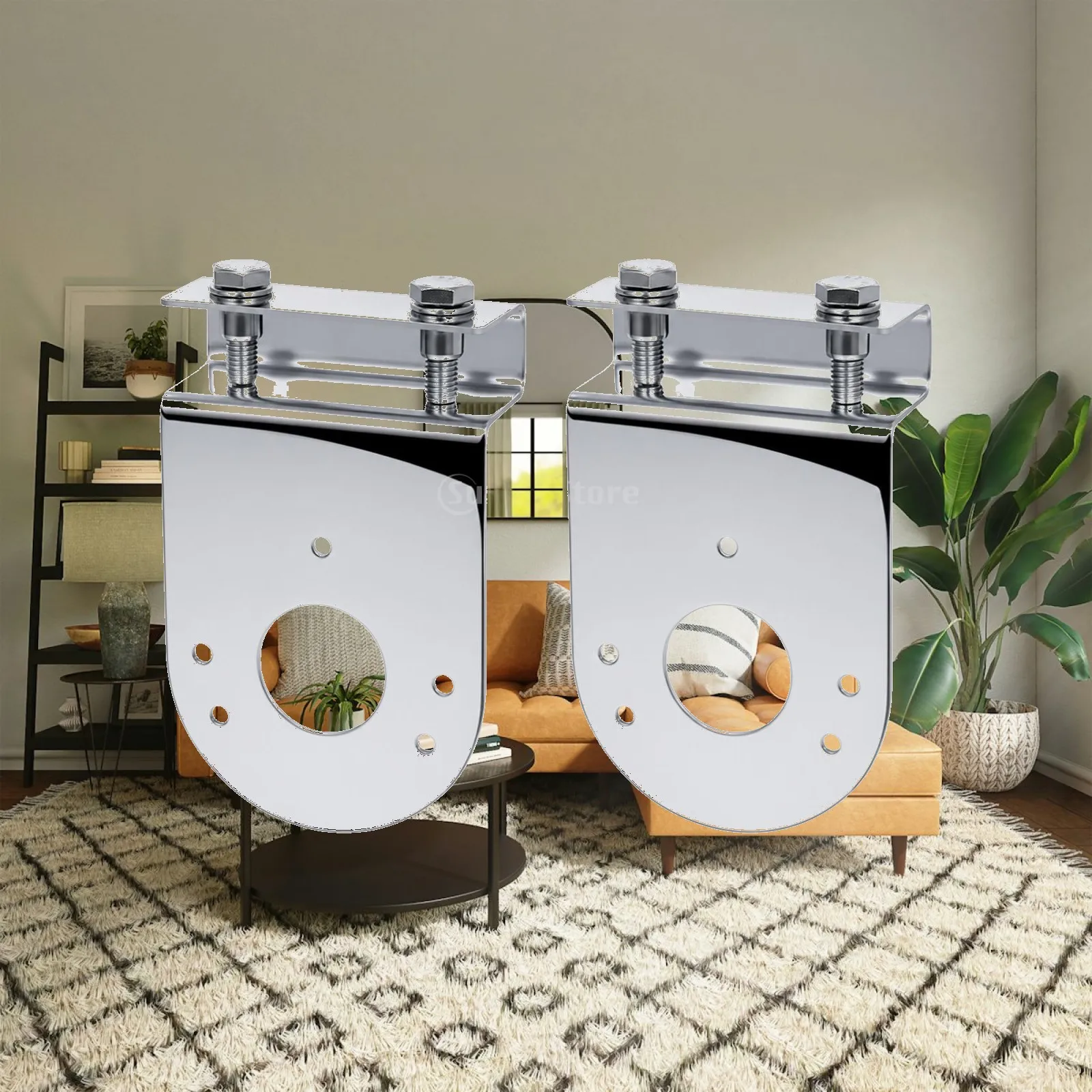 2 Pieces Watermelon Light Bracket Stainless Steel Clamp-on Bracket for Truck Drivers, Trucks, Trailers
