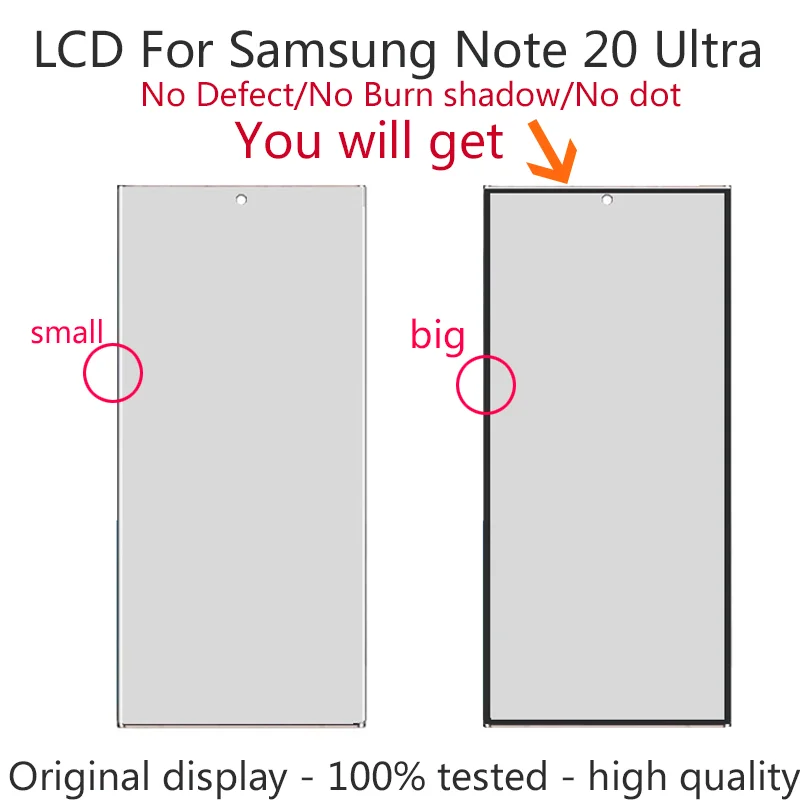 Super amoled  LCD For Samsung Galaxy Note20 Ultra display SM-N985F N985F/DS N986B 5G Digitizer Assembly With Back Cover