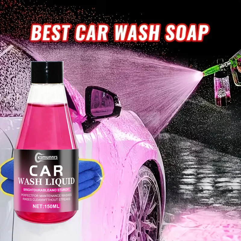 High Foam Car Wash Soap – Cleans, Shines & Protects in One Step. Neutral PH Pink Foam Formula, Safe for All Car Paints & Coating