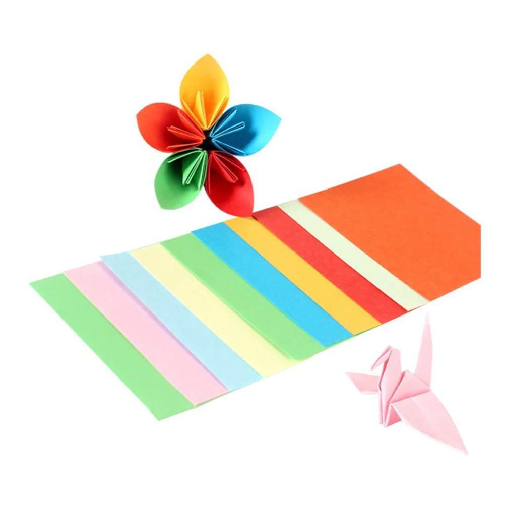 100 fogli di carta origami a colori biadesivi, fogli quadrati vivaci per carta artigianale artistica, origami pieghevoli per