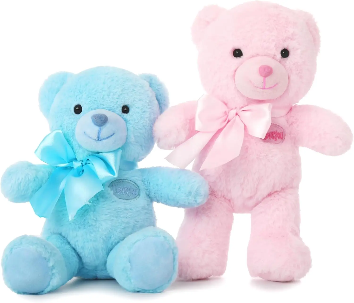 

2 Pack Pink and Blue Teddy Bear, Small Teddy Bear Stuffed Animal Plush for Christmas Valentines Day