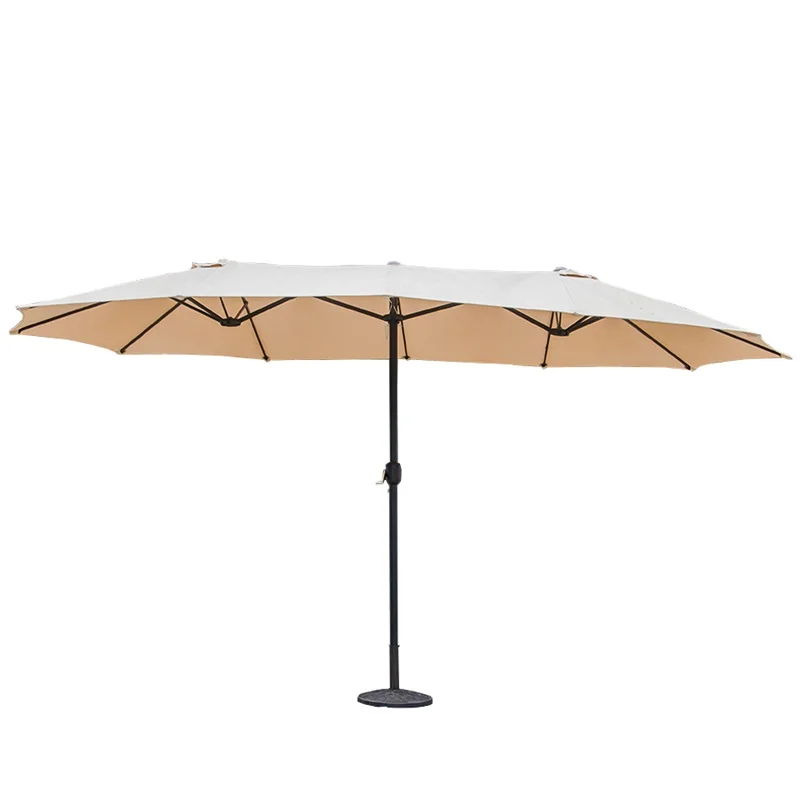 Outdoor Patio Twin Dark Khaki Umbrellas Commercial Garden Custom Big Size New Design UV Protective  Sunshade Cheap Parasol