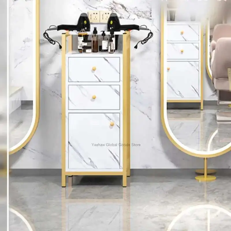 Auxiliary Cart Hairdresser Salon Gold Hairdressing Rotating Trolley Hotel Professional Bar Makeup Aesthetics Spa Furniture Metal