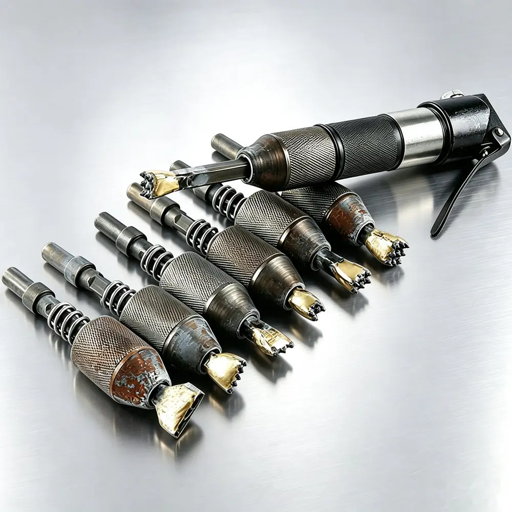 LOZLIN Pneumatic Chisel Head Bush Hammer for Stone Carving Trimming Lychee Surface Texturing Granite Marble Air Carving Machine