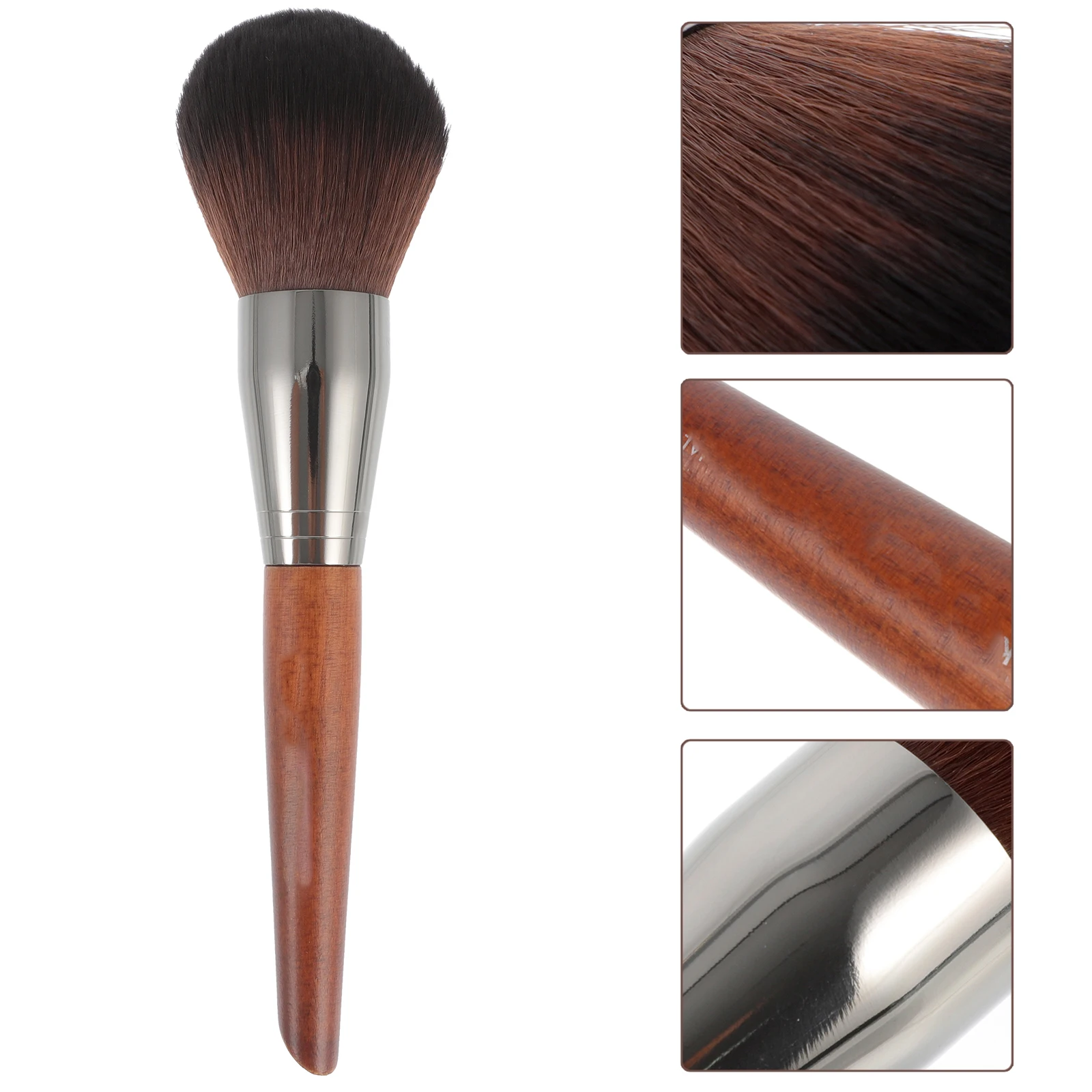 

Professional Face Powder Brush for Makeup Blush Wooden Handle High Density Compact Size Practical Foundation Brushes