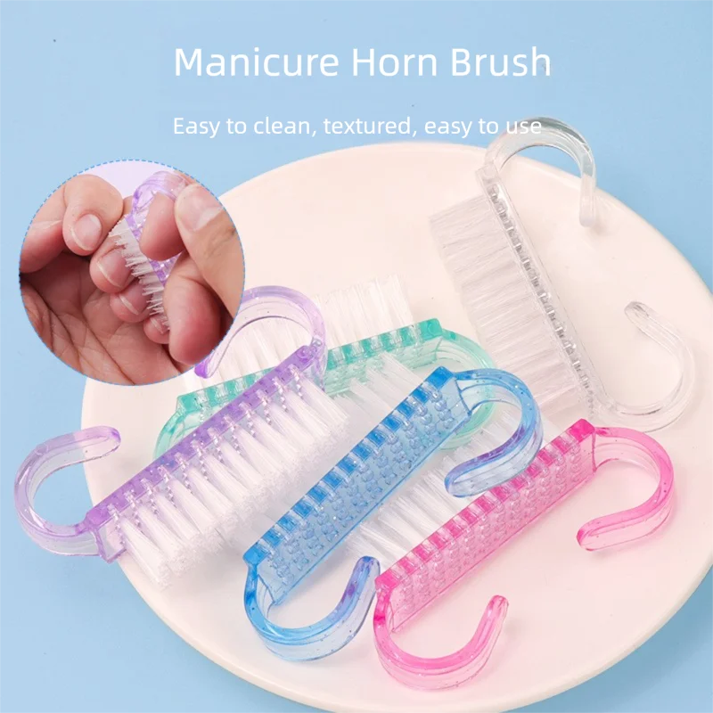 

200pcs Color Nail Art Brush To Remove Nail Dust Horn Dust New Nail Art Tool Cleaning And Polishing Nail Brush