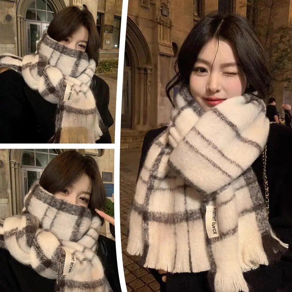 2024 Luxury Brand Cashmere Womens Scarf Winter Thick warm Solid Wraps Female Pashmina Long Tassel Female Bufandas Thick Blanket