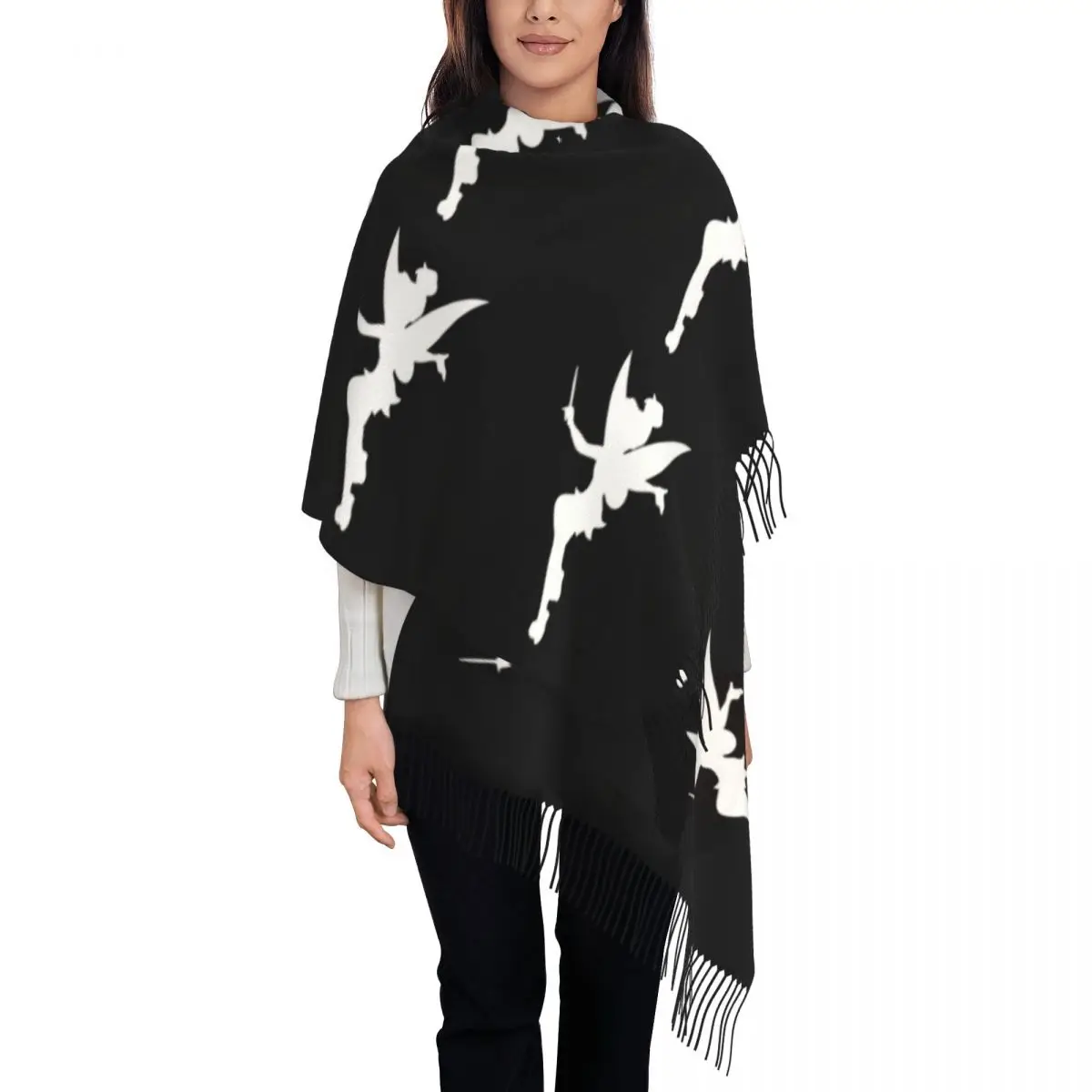 

Custom Printed Cartoon Tinkerbell Scarf Women Men Winter Warm Scarves Shawl Wrap