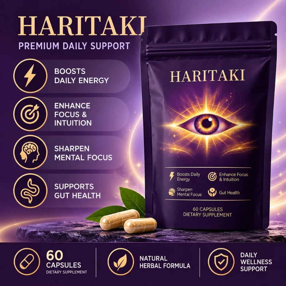 Haritaki Fruit Powder Capsules Supports Digestive Balance and Gut Health Mental Focus Single Ingredient 30 Servings 60 Capsules