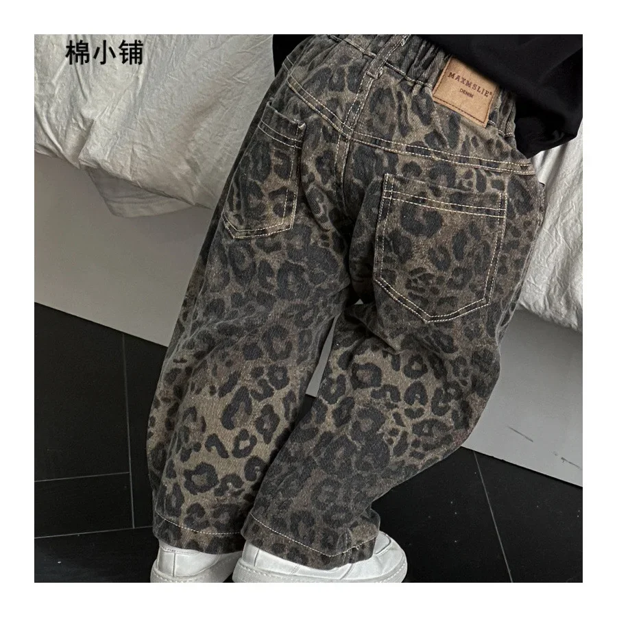 Kids Jeans Children\'s Fall Pants Leopard Print Jeans for Boys Girls Children Jeans Kids Clothes for Boys Girls