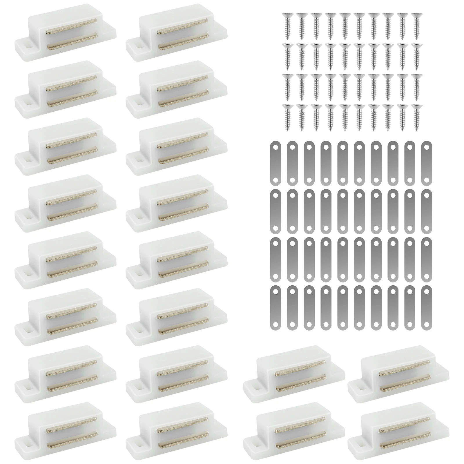 20PCS/Set Cabinet Magnets Latch White Magnetic Door Catch for Cupboard Wardrobe and Shutter Hardware Magnetic Closure Bookcase