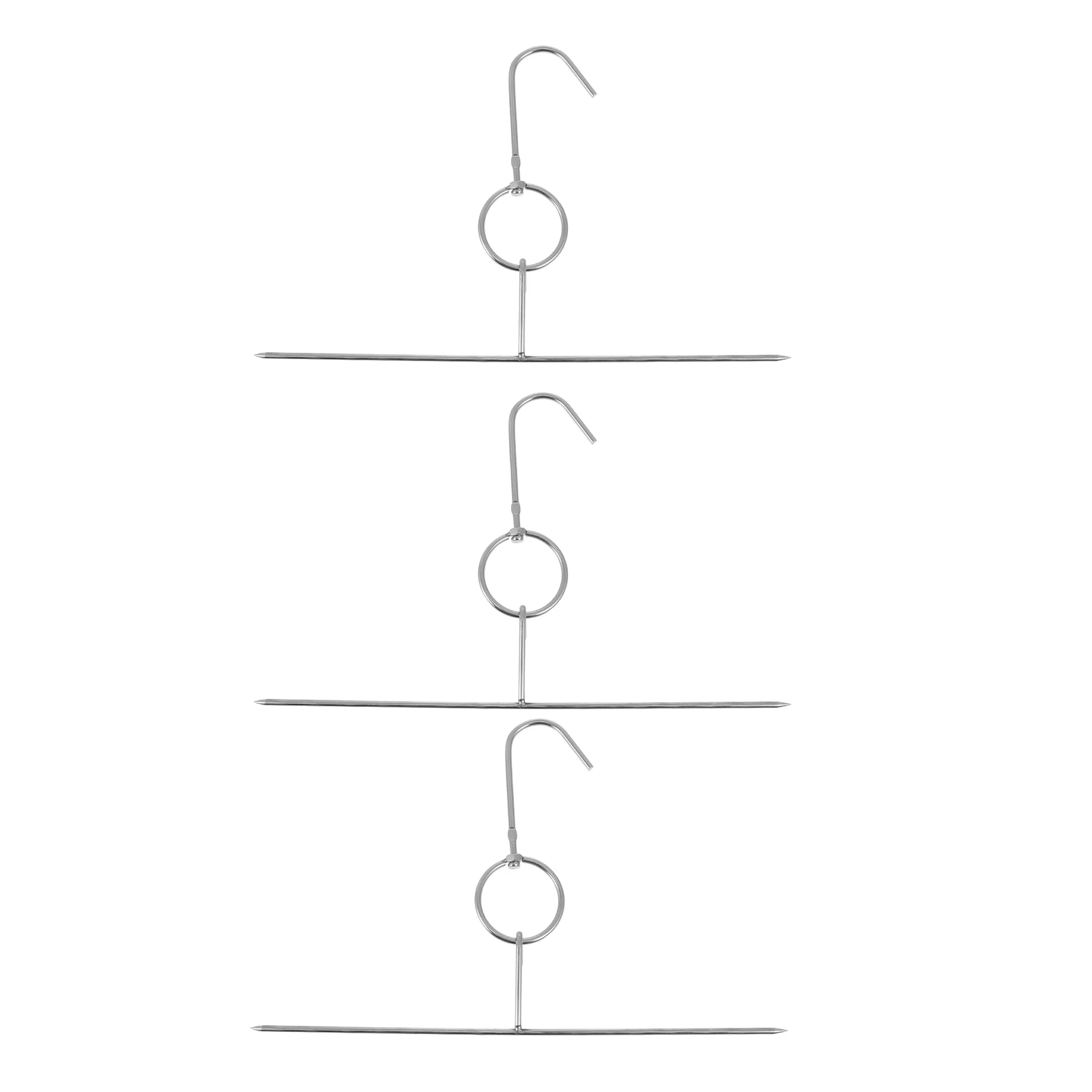 

2pcs Stainless Steel Char Rings Wear-Resistant Roast Lamb Hooks Meat Hanging Tools For Bacon Ham Poultry Grilling