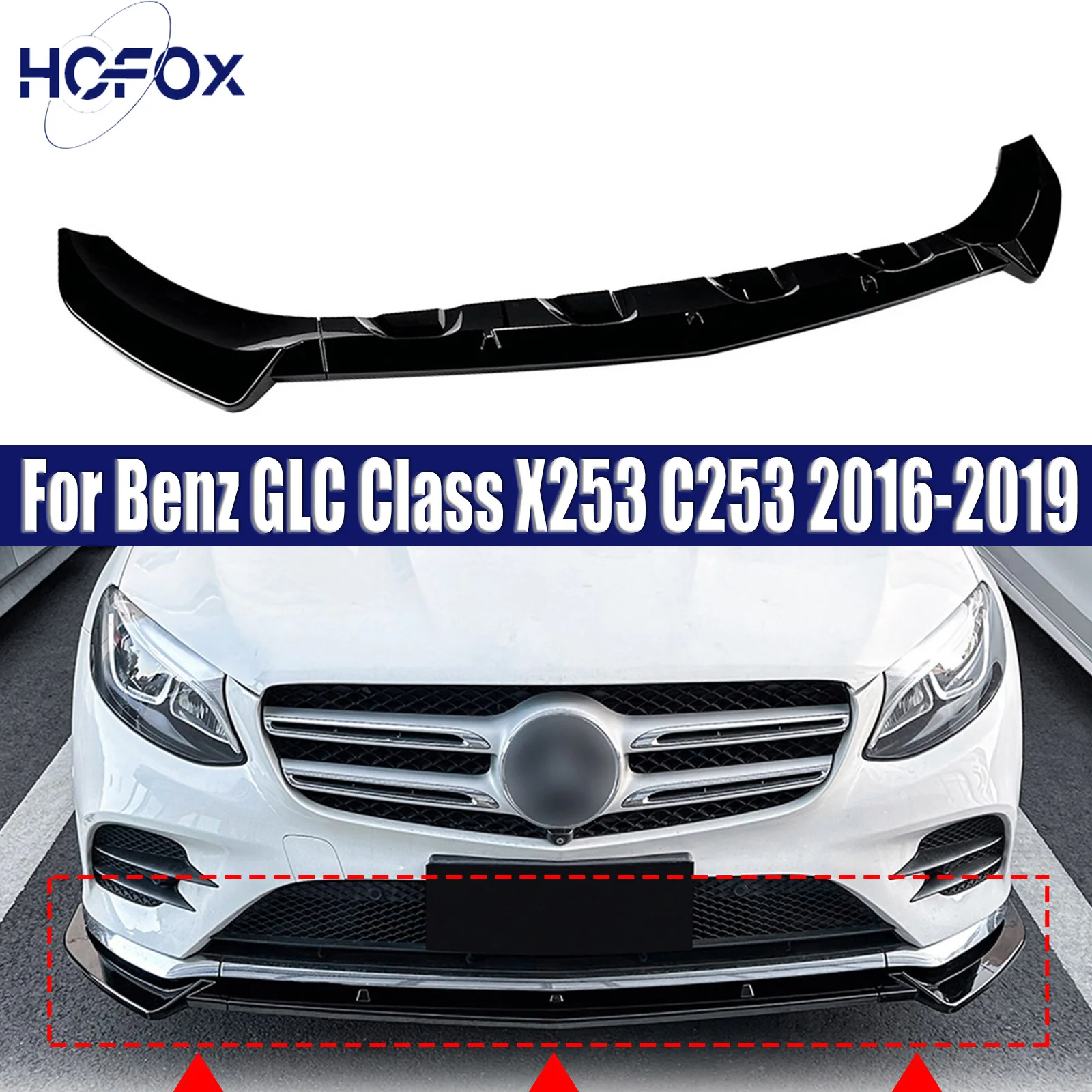 

Car Front Bumper Lip Splitter For Benz GLC Class X253 C253 2016-2019