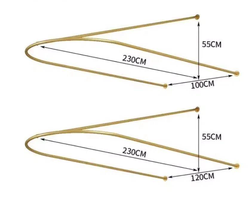 Beauty salon curtain support pole track U-shaped high-end partition pole