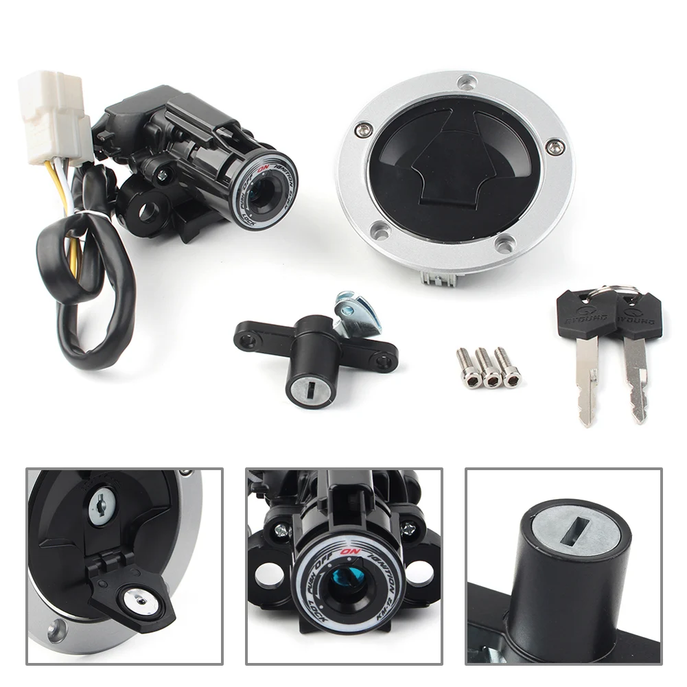 Motorbike Ignition Switch Gas Cap Cover Seat Lock Key Set Kits For Kawasaki Ninja XZ6R 2013 2014 2015 2016 2017 2018 1set