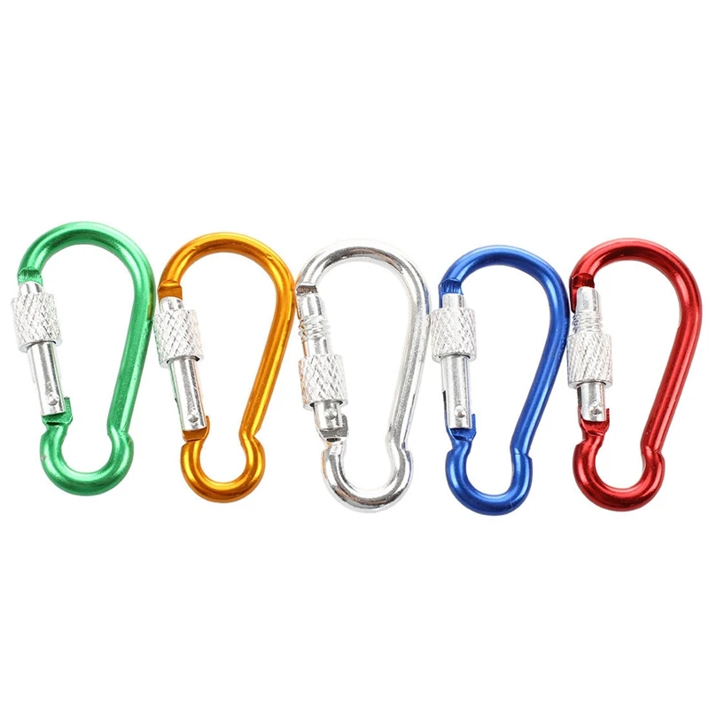 20Pcs Assorted Color Aluminum Alloy Carabiner Clip Hook Bottle Holders