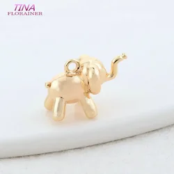 11*16MM 14K 골드 컬러 황동 코끼리 매력 펜던트 쥬얼리 만들기 용품 Diy 목걸이 팔찌 결과 액세서리