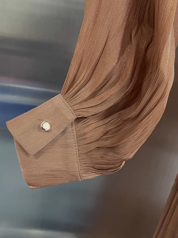 ชุดราตรีผู้หญิง DFDG ปี 2025 ดีไซน์หรูหรา คอวี ลายดอกไม้ จับจีบช่วงเอว แขนยาว เหมาะสำหรับงานเลี้ยง งานปาร์ตี้วันหยุด งานคริสต์มาส งานเลี้ยงฉลอง งานพิธีการ