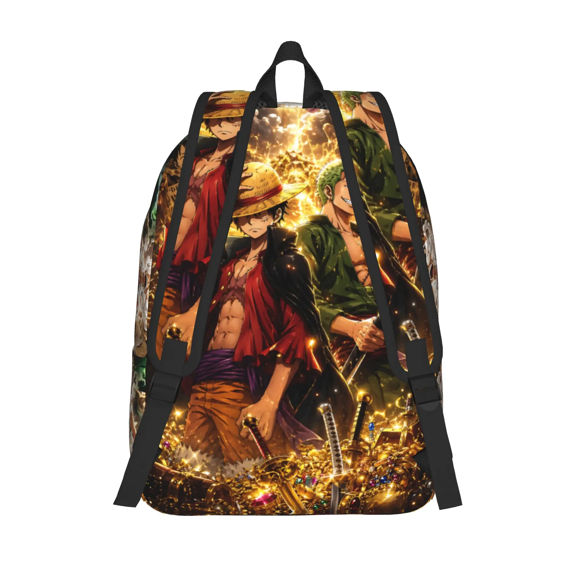 Fashion Luffy e Zoro Backpack  Mochilas Light Camping Zipper Closure Rucksack