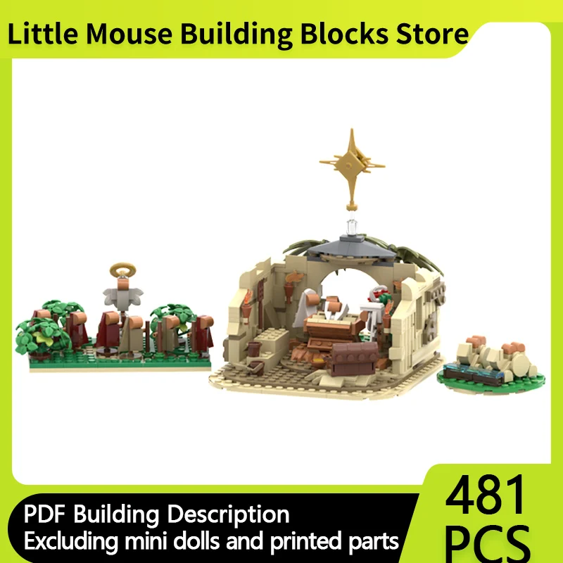 

City Street View Model MOC Building Bricks Nativity Scene Display Modular Technology Gifts Holiday Assemble Children Toys Suit