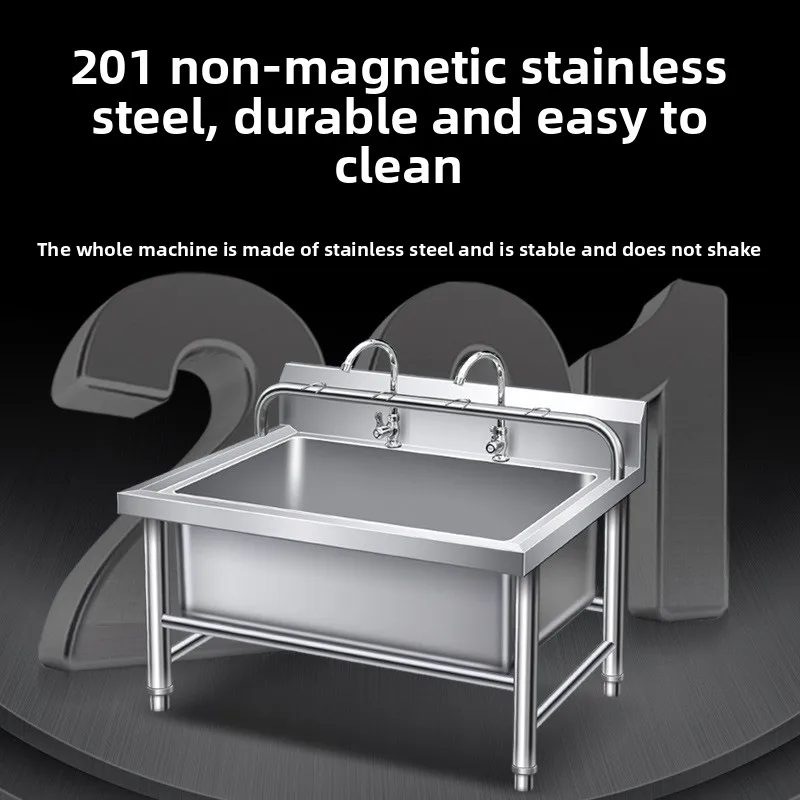 

Commercial Stainless Steel Mop Sink Integrated Cleaning Basin for Household Balcony Outdoor Factory Use Sink Kitchen Vessel Sink