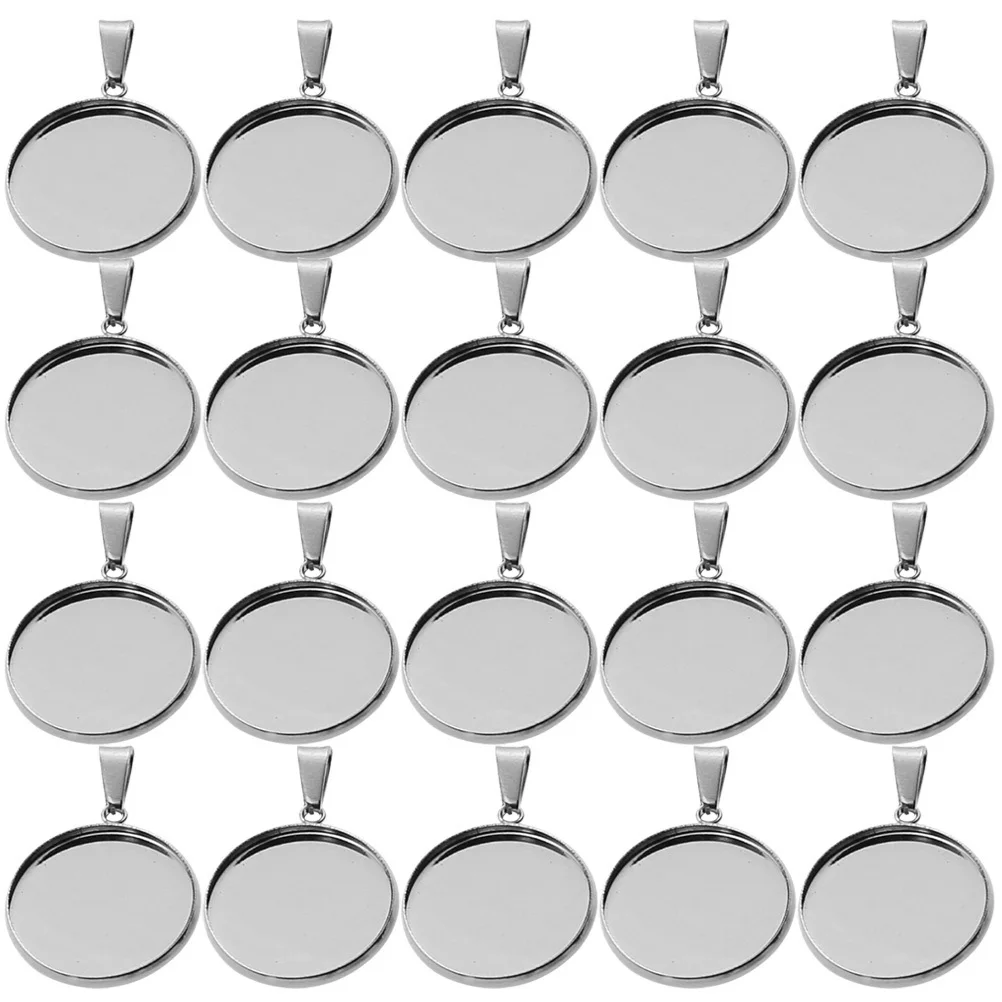 

40pcs Stainless Steel Pendant Base For Diy Jewelry Making Craft Necklace Ring Earring Tray Bases Spacer Settings Blanks Holder
