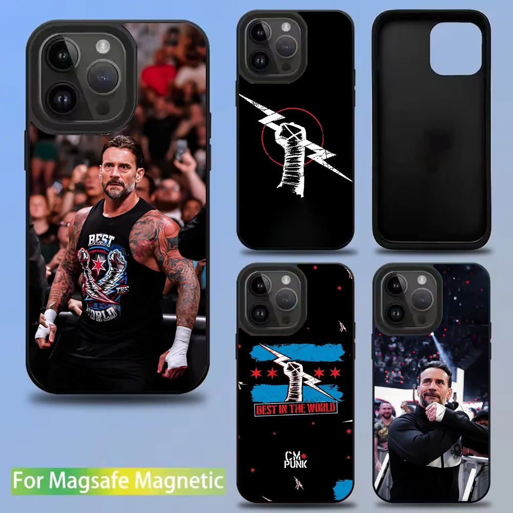 

WWE CM P-Punk Phone Case For IPhone 16 15 14 13 12 11 Pro Mini Max Soft Magnetic Cover