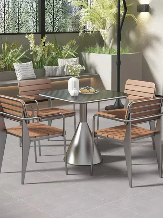 

Столы и шезлонги d'extérieur en fer дляembali, дизайн простой и décontracté, pour café, продаж au lait