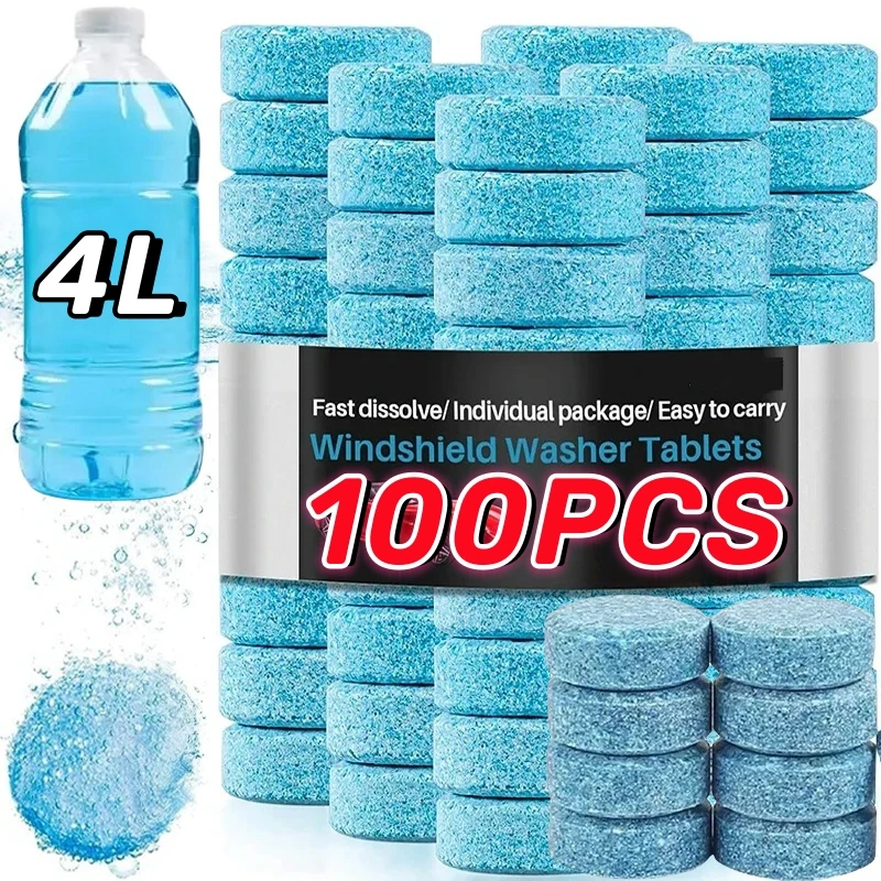 Car Windshield Washer Fluid Concentrated Tablets Solid Effervescent Wiper Tablet for Car Room Kitchen Window Glass Cleaning