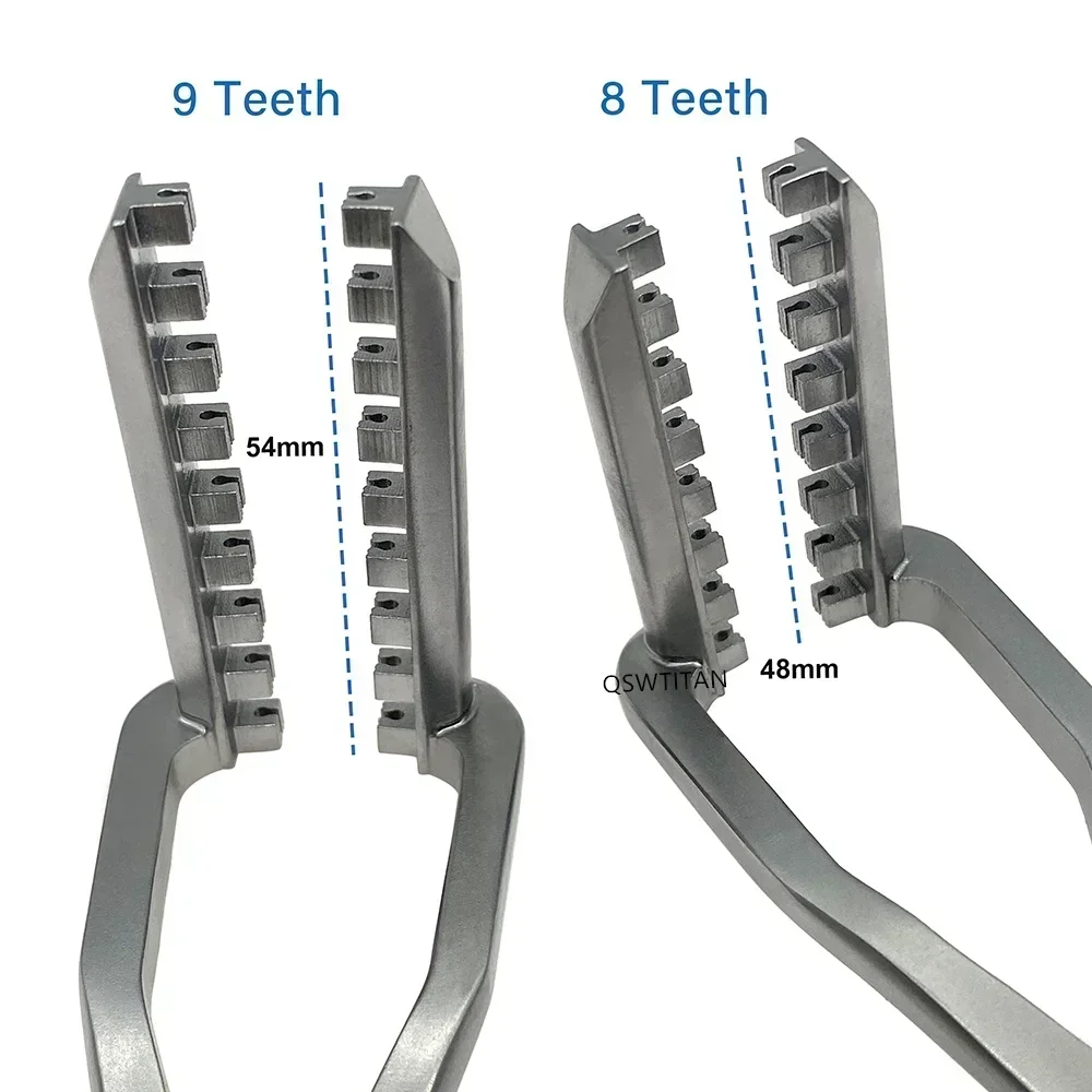 Fórceps de sutura Knot, Aço inoxidável, Laparoscópica, Ortopédica, Instrumentos cirúrgicos, 8 dentes, 9 dentes, 1Pc