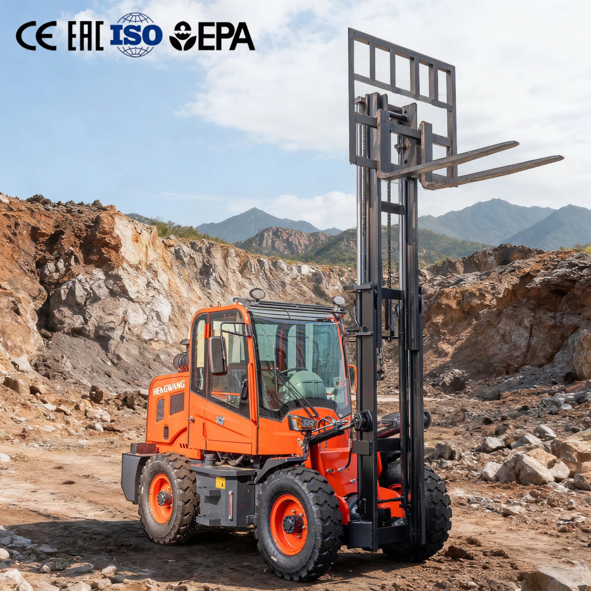 

1.5 Ton Diesel All-Terrain Forklift 4WD Rough Terrain 2 ton Forklifts for Warehouse Farm Construction Off-Road Customized