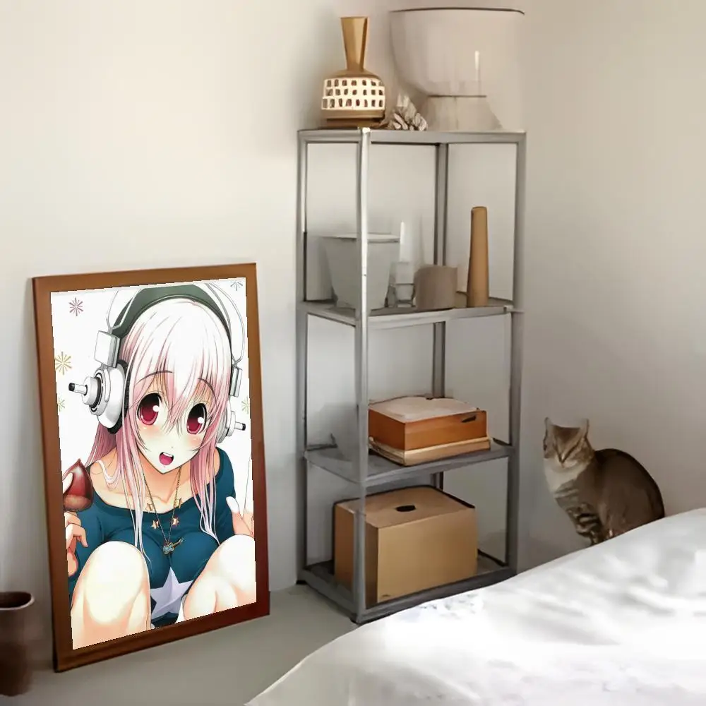 ملصق أنيمي كلاسيكي S-Super S-Sonico Manga عالي الدقة مقاوم للماء ملصق فني: ديكور جداري جمالي شريط منزلي والمزيد