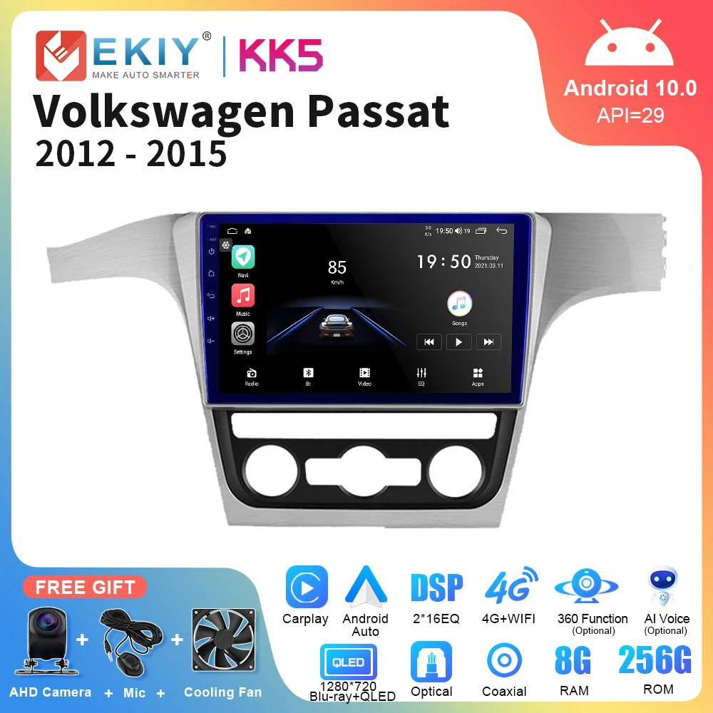 

EKIY KK5 Android 10 Car Multimedia Video Player For Volkswagen VW Passat 2012-2015 AI Voice Navigation Stereo GPS No 2din 4G DVD