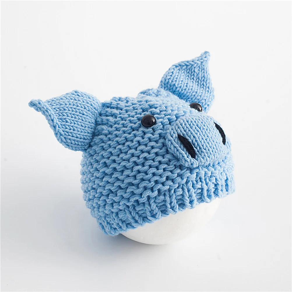 الوليد خنزير محبوك قبعة البيج الطفل التصوير الدعائم الرضع الكروشيه لطيف صور الدعامة الطفل قبعة الوليد صور الدعائم #4