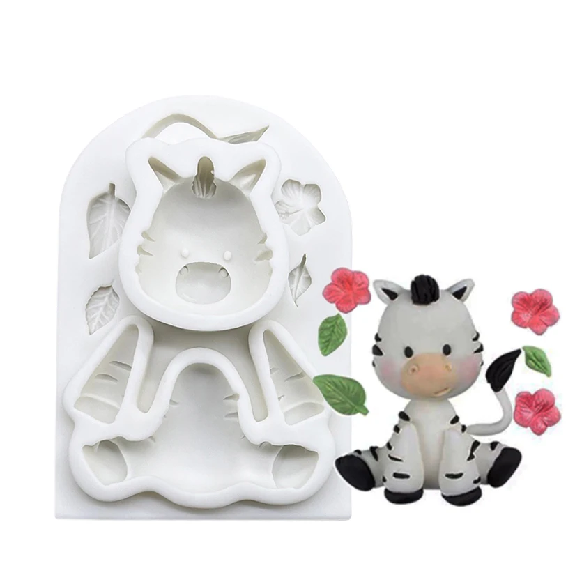 Cow Monkey Giraffe Elephant Lion Hippo Silicone Sugarcraft Mold Resin Tools Cupcake Baking Mould Fondant Cake Decorating Tools