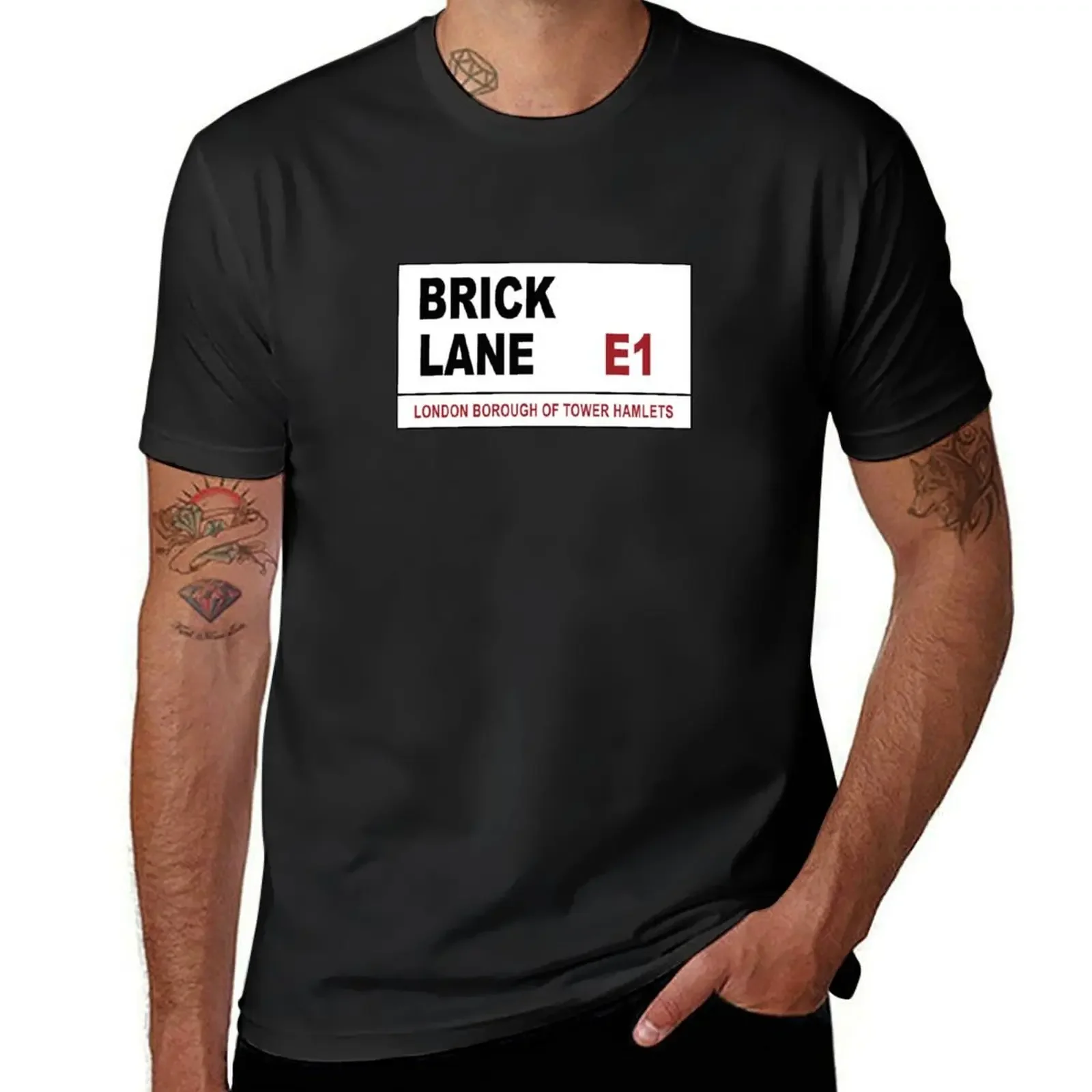 Brick Lane Street Sign T-Shirt customs design your own blacks fitted t shirts for men