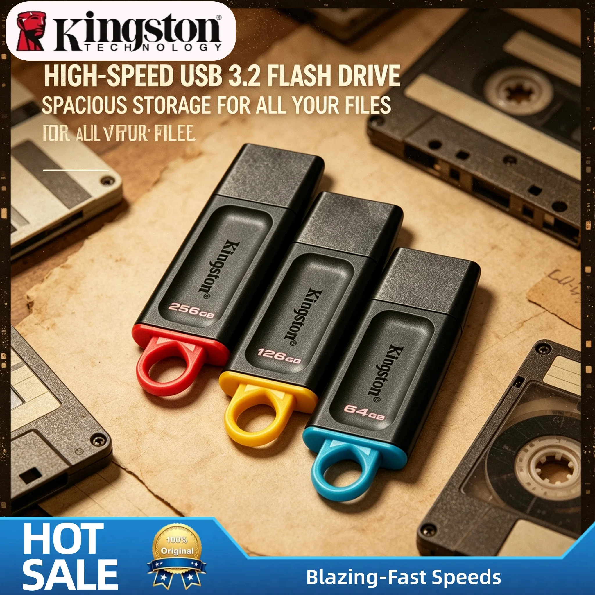 Kingston Mini Key DTX USB 3.2 Gen 1 Flash Drive 64GB 128GB 256GB 32GB Memory Stick for PC Laptop Computer