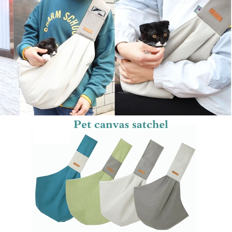 Handmade Pet Dog Puppy Kitten Carrier Outdoor Travel Handbag Canvas Single Shoulder Cat Bag Sling Comfort Tote Bag Breathable