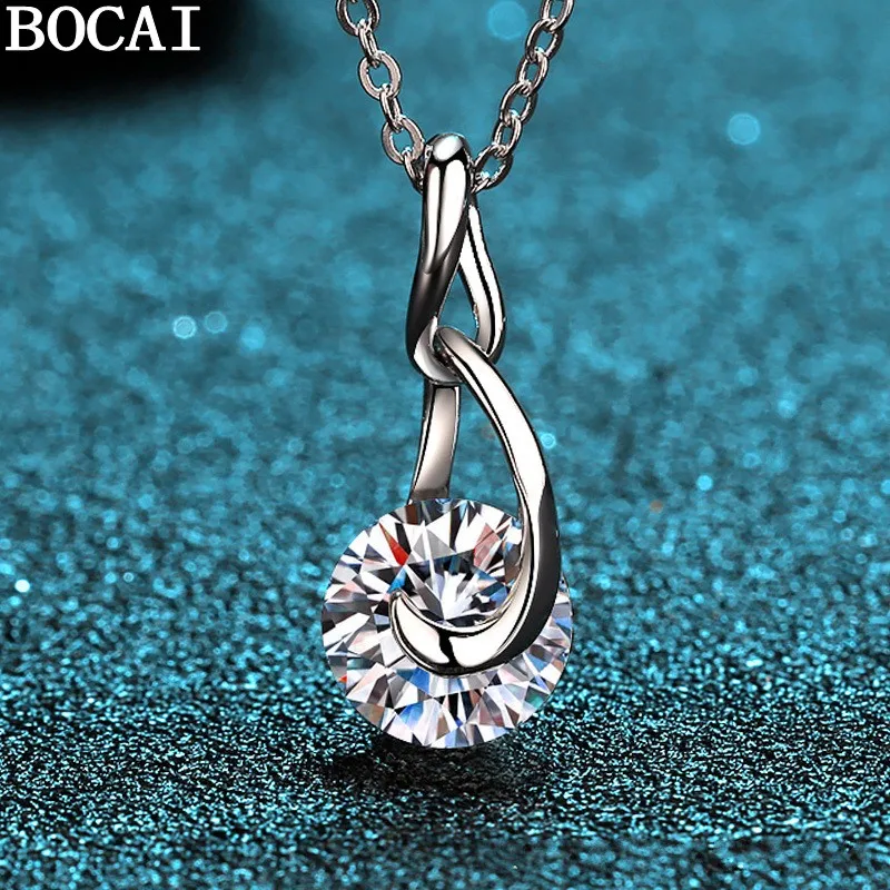 

Новинка BOCAI: Модный кулон-капля из стерлингового серебра S925 с инкрустацией муассанитом 2 карата, легкий люкс