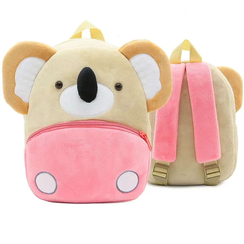 Sac à dos d\'école pour enfants, sac de collations pour enfants de la maternelle, matériau en peluche doux et confortable, conception de koala de