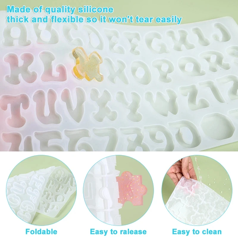 Alphabet Epoxy Resin Silicone Mold Letter Number Mould DIY Keychain Earring Pendant Making Resin Jewelry Crafts Casting Mold