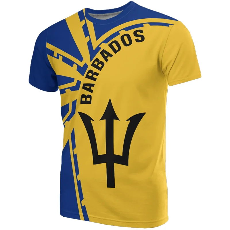 Barbados Flag Graphic South America Country Men Women Sports T-shirt New Fashion Barbados National Emblem Oversized Tee Shirts