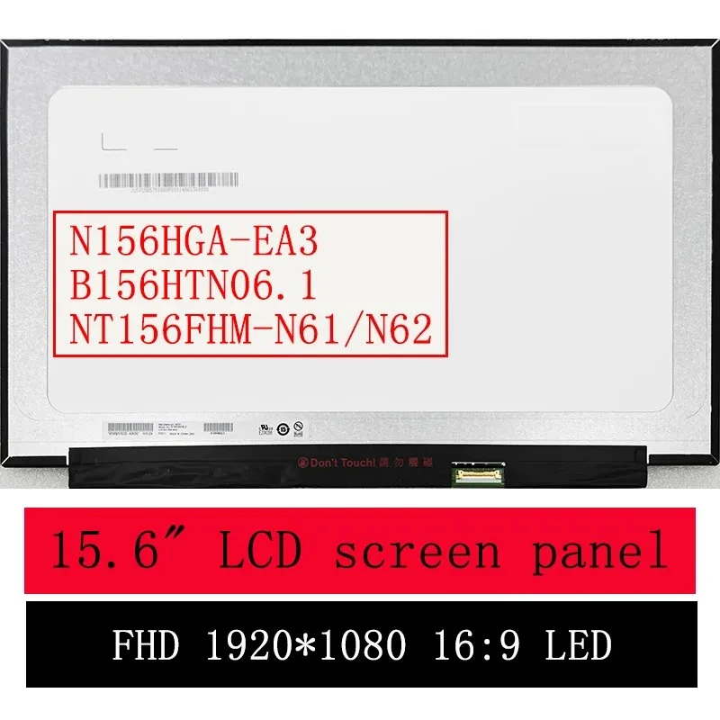 

Тонкая светодиодная матрица 15,6 дюйма NT156FHM-N61 N62 N63 B156HTN06.1 N156HGA-EA3, ЖК-панель для ноутбука, дисплей 1920*1080p FHD