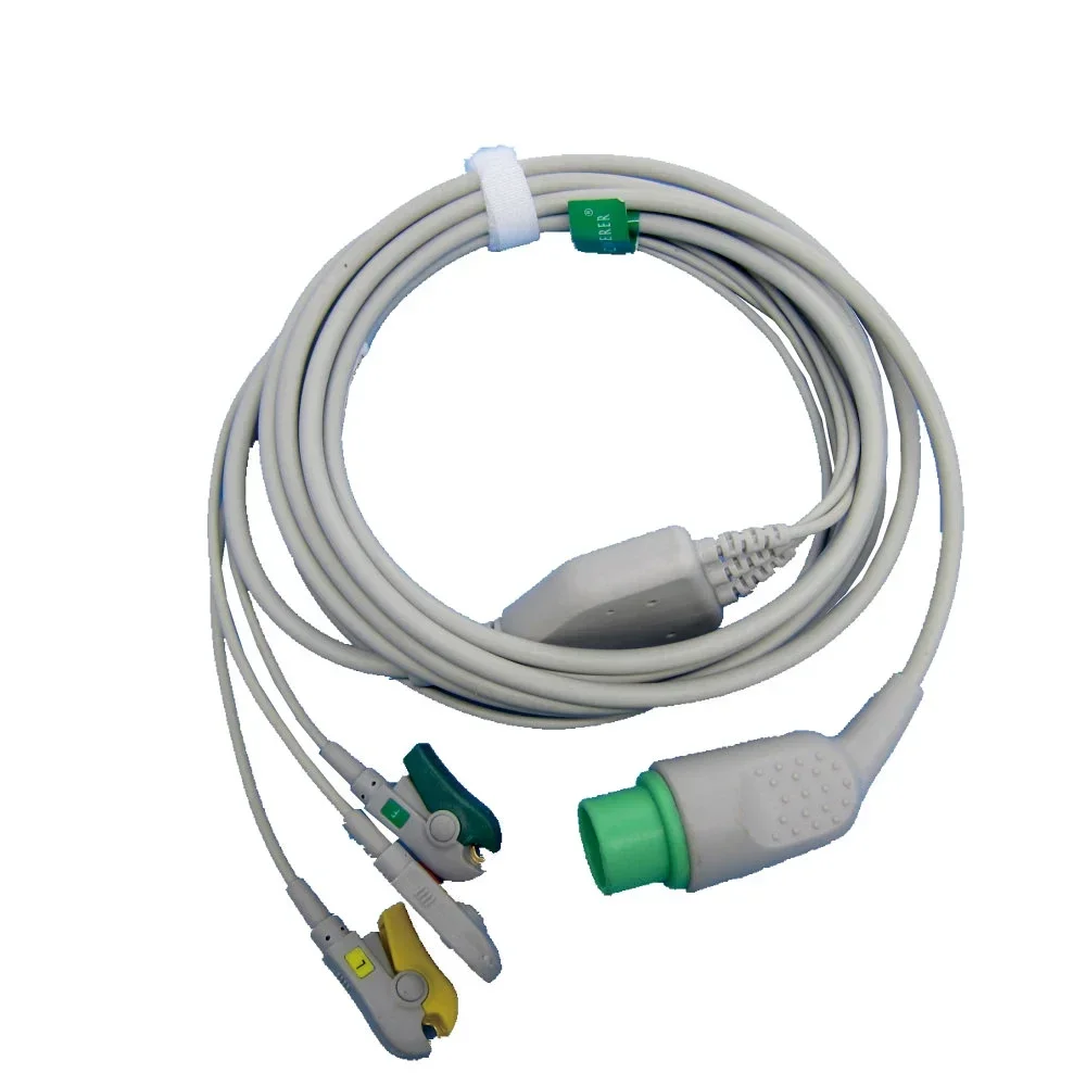 

ds7100 Cable One Piece 5 Leadwires and 3 Leads Snap or Grabber AHA Standard