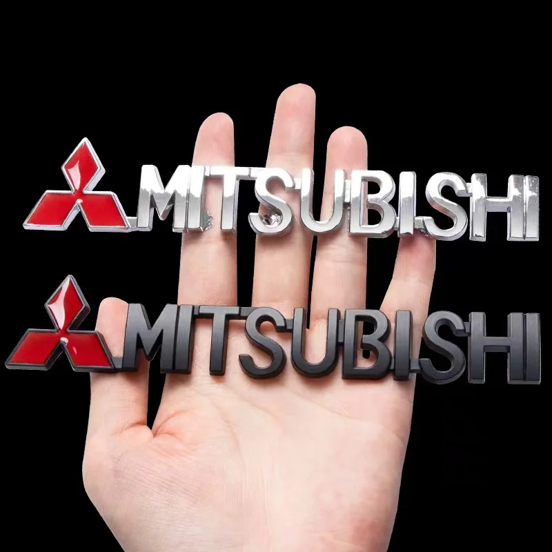 3D Aluminum Metal Car Styling Sticker Metal Badge Emblem Trunk Decorative Decal For Mitsubishi Lancer 9 10 Outlander Pajero L200