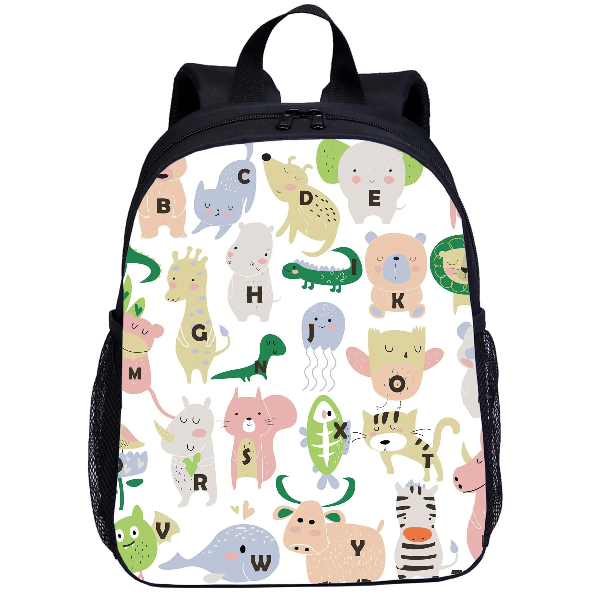 Animal Letter Alphabet Pattern Children's Backpack Kids Cute Backpack Suitable for Boys Girls School Bag 16 Inches Book Bag