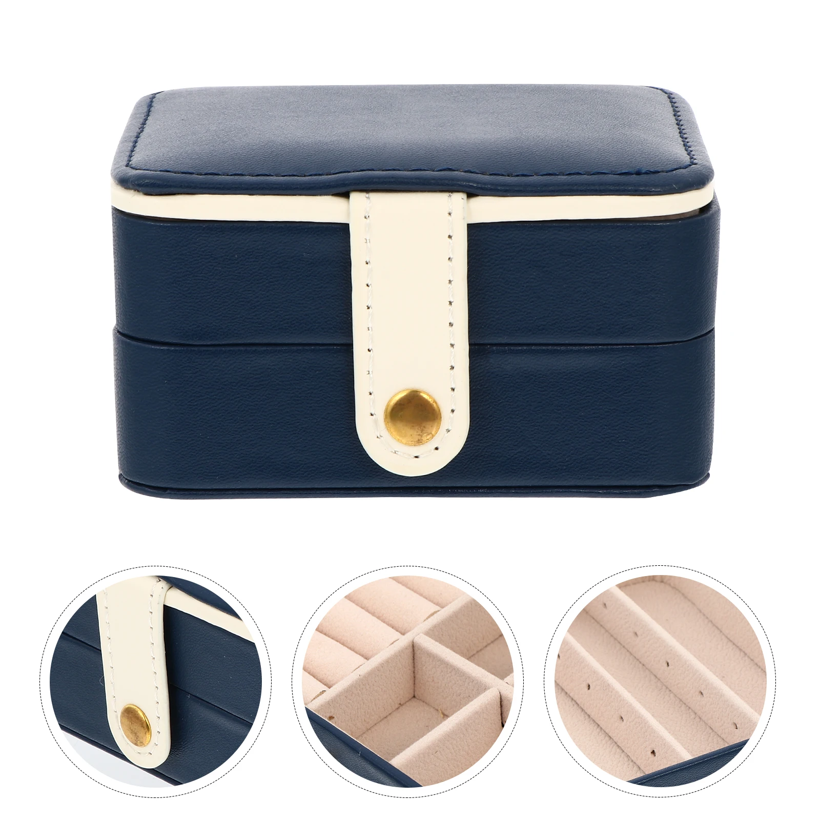 Portable Multi layer Jewelry Box Blue Plastic PU 3 Layers Necklace Bracelet Earring Storage ganizer Travel Case Display
