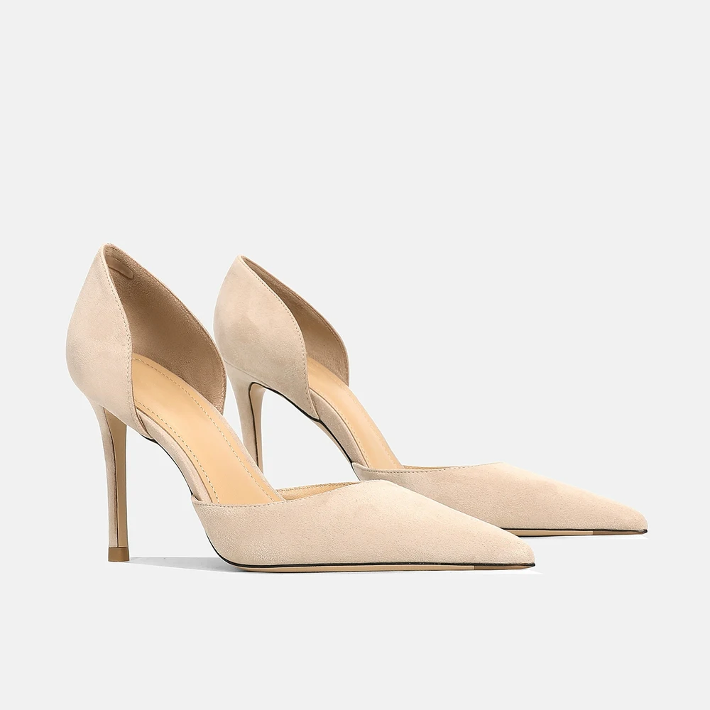 حذاء FWRD نسائي بكعب عالٍ من جلد الغزال عاري، أنيق ومريح للارتداء اليومي والحفلات # FWRD000349